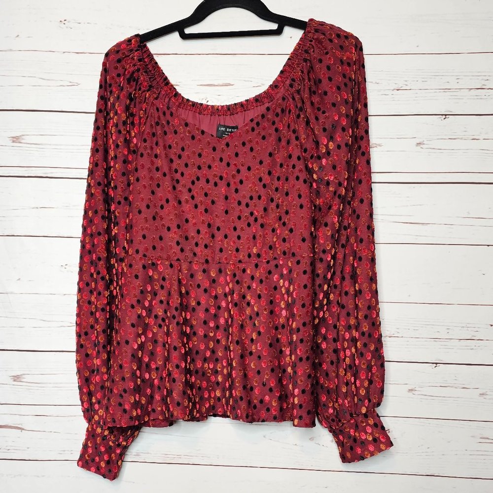 Lane Bryant Polka Dot Babydoll Top